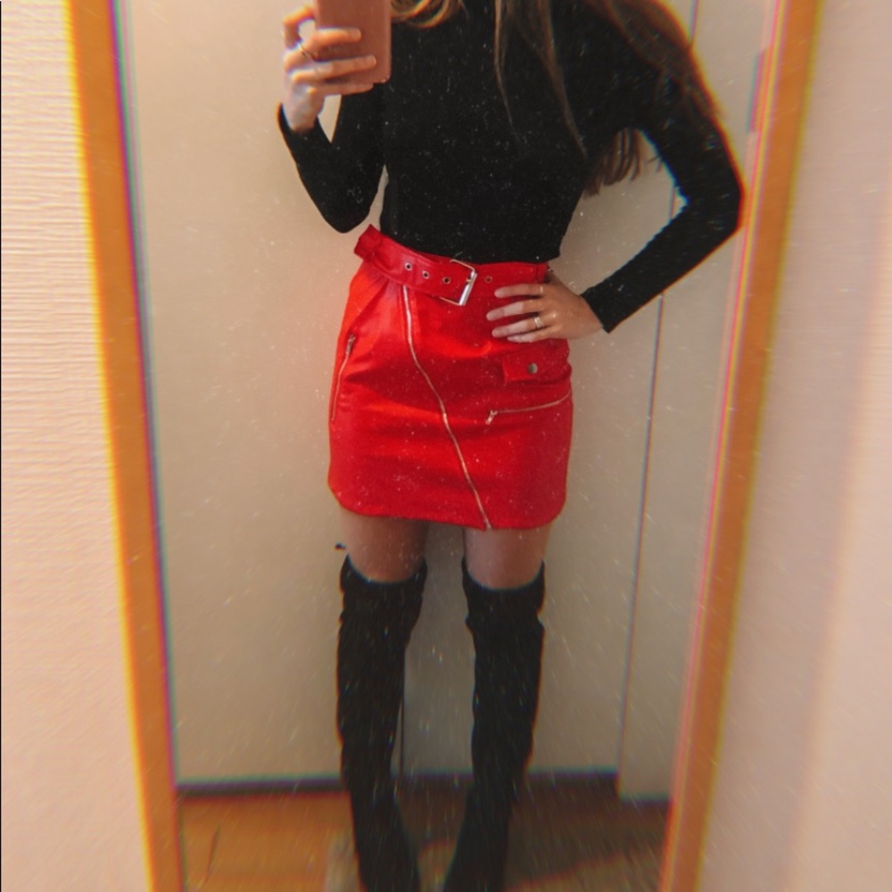 Red Leather Skirt